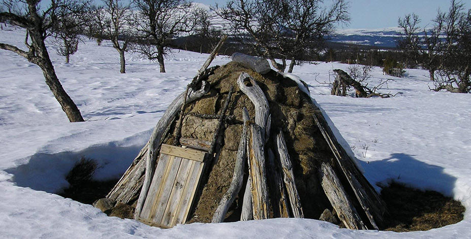 Skoter på väg över fjället.