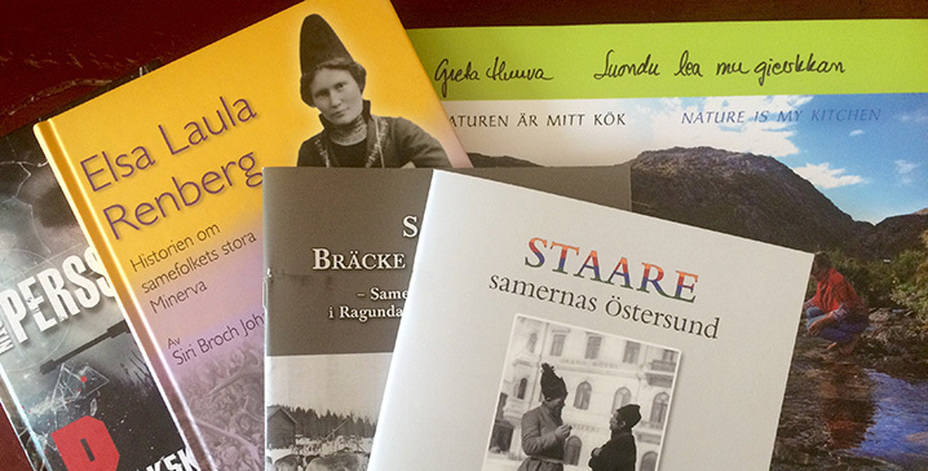 Bild på flera bokomslag.